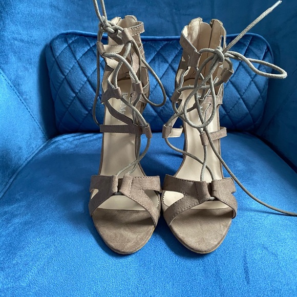 Tan - lace up heels - Picture 2 of 4